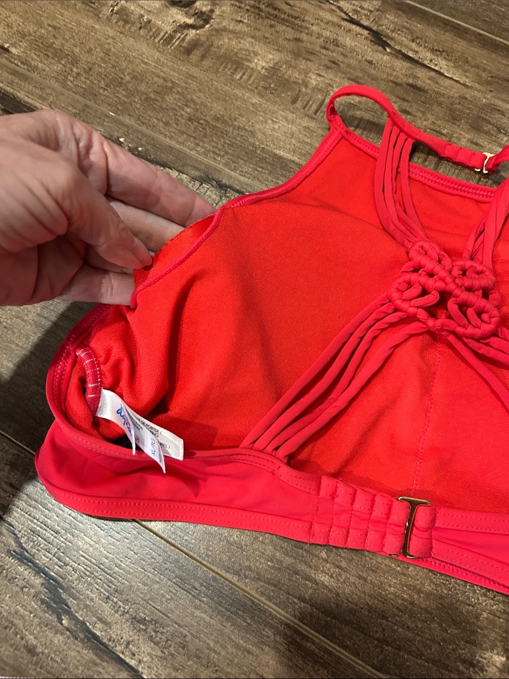 La Vie En Rose Bright Red High-Neck Bikini Set - Picture 5 of 5